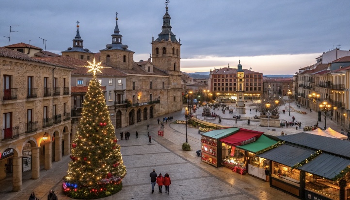 El casco histórico de Astorga conserva el trazado romano y medieval, con calles estrechas,