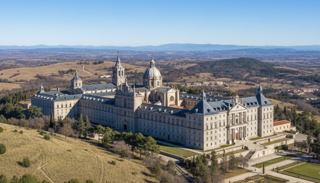 San Lorenzo de El Escorial, situado en la Sierra de Guadarrama, a menos de una hora de Madrid, es uno de los destinos más emblemáticos de España