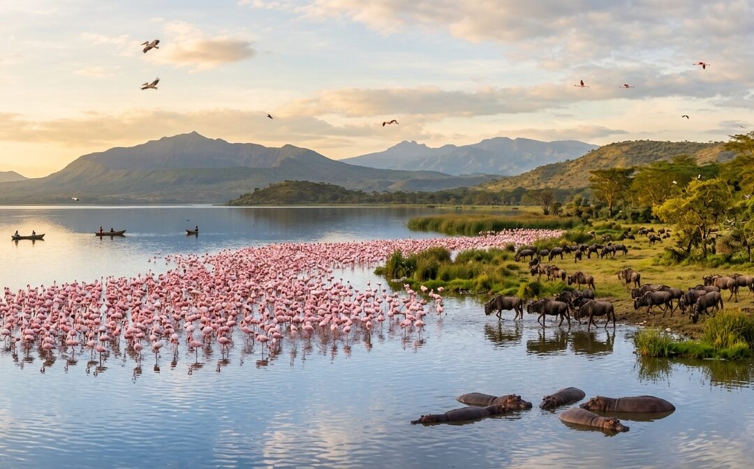 el Parque Nacional del Lago Nakuru y el Lago Naivasha